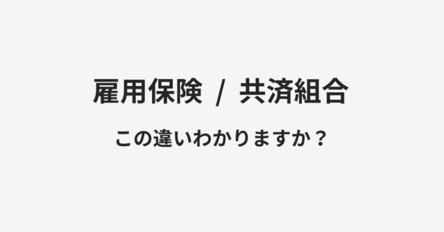 【雇用保険】と【共済組合】の違いとは？例文付きで使い方や意味をわかりやすく解説