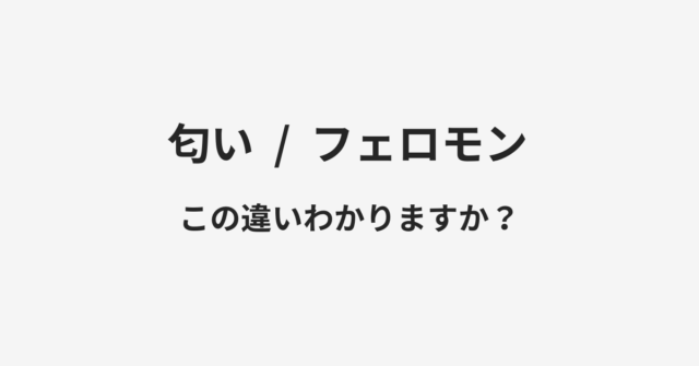 匂いとフェロモンの違い